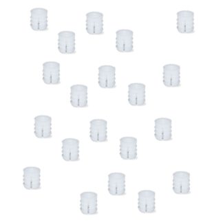 20 manchons d’expansion de haute qualité avec filetage intérieur M6, en nylon (PA), 13 mm (33/64"), 9007820. Insert de filetage d’expansion pratique pour les pièces en bois, les raccords de meubles, les boîtiers électroniques et bien plus encore, par EMUCA