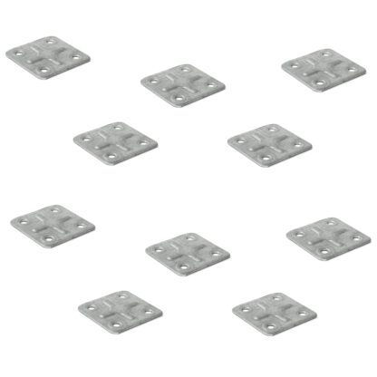 10 connecteurs plats carrés robustes, avec quatre trous de connexion en acier robustes, surface: galvanisé, 40 mm (1,6 ») 8217405. Plaque de raccordement E.FP.40 pour plaques, panneaux, plans de travail, comptoirs et bien plus encore, par EMUCA