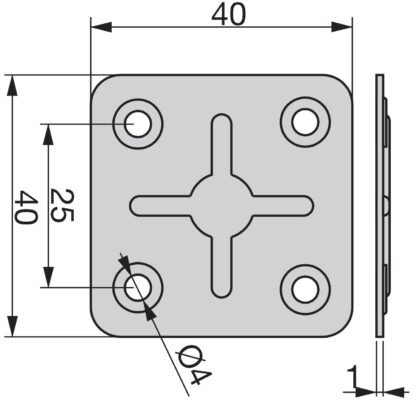 10 connecteurs plats carrés robustes, avec quatre trous de connexion en acier robustes, surface: galvanisé, 40 mm (1,6 ») 8217405. Plaque de raccordement E.FP.40 pour plaques, panneaux, plans de travail, comptoirs et bien plus encore, par EMUCA – Image 2