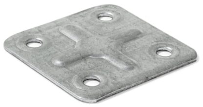 10 connecteurs plats carrés robustes, avec quatre trous de connexion en acier robustes, surface: galvanisé, 40 mm (1,6 ») 8217405. Plaque de raccordement E.FP.40 pour plaques, panneaux, plans de travail, comptoirs et bien plus encore, par EMUCA – Image 3
