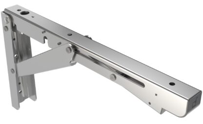 Support de table pliante robuste de haute qualité avec amortisseur à fermeture douce EB-317-DA en acier inoxydable. Support pliant jusqu’à 200 kg de charge utile. Support de clapet de ROCA / Sugatsune – Image 2