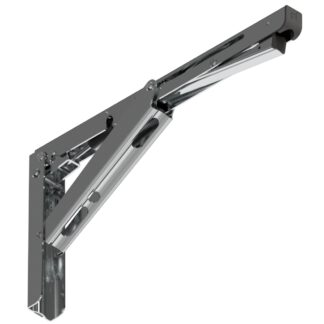 Support de table pliante robuste de haute qualité avec amortisseur à fermeture douce EB-317-DA en acier inoxydable. Support pliant jusqu’à 200 kg de charge utile. Support de clapet de ROCA / Sugatsune