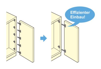 2 charnières de meuble pour charges lourdes J95 pour portes extra lourdes jusqu'à 25 kg ! Incl. Plaques de montage. Sangle à pot pour charges lourdes, sangle pour meubles avec pot de 40 mm de LAMP® / Japon (semi-flottante) – Image 2
