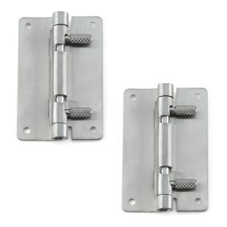 2 charnières rabattables inoxydables de haute qualité pour un montage et un démontage rapides sans outils. Lanières pliantes à dégagement rapide en acier inoxydable HG-OT de Sugatsune / LAMP® (Japon)