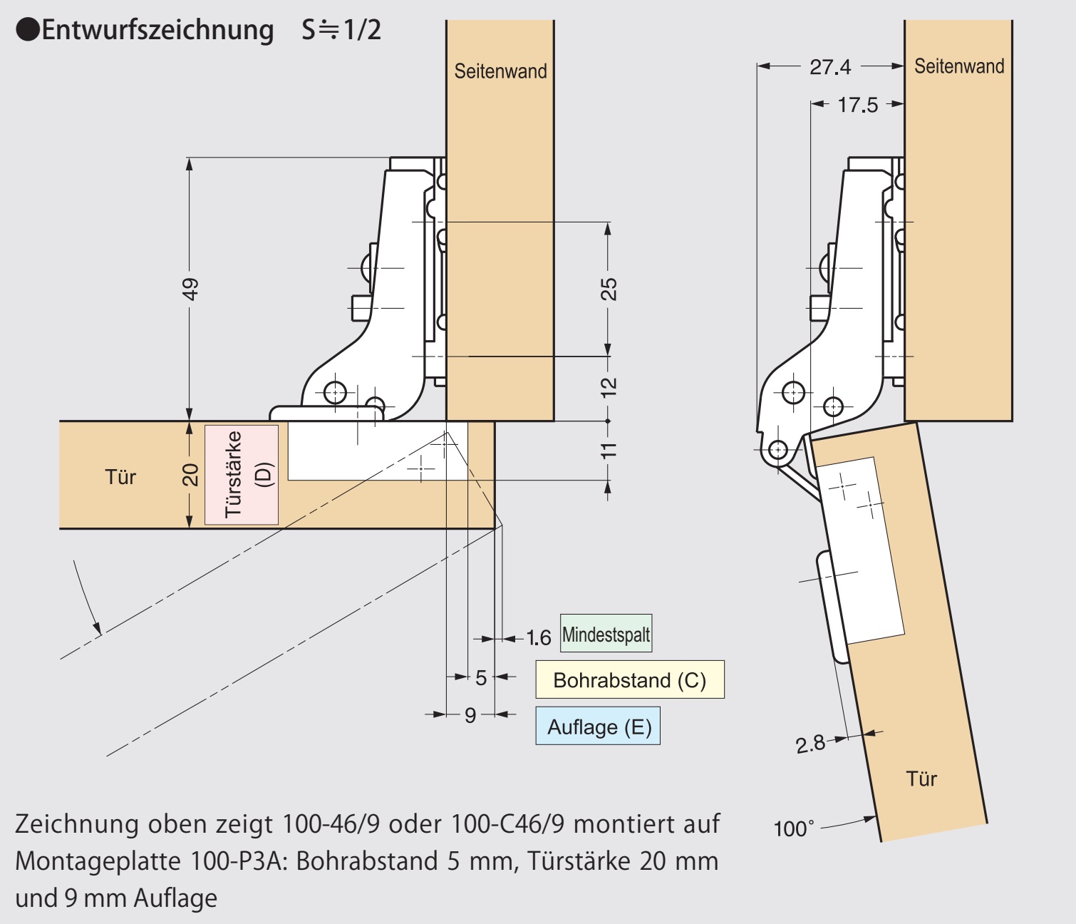 2 bandes de pot en acier inoxydable, incl. Plaques de montage en acier inoxydable de SUGATSUNE / Lamp (Japon). Appui : 9 mm – Image 2