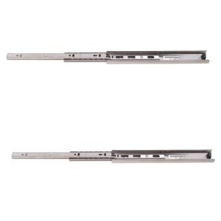 Glissières télescopiques à extension totale en acier inoxydable de haute qualité et résistantes à la corrosion. Glissières de tiroir amovibles pour les environnements difficiles et humides. Coulisses de tiroirs 37mm de Sugatsune / LAMP® (Japon)