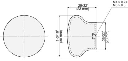 Bouton de meuble exclusif en acier inoxydable super léger SUS304, ⌀23 mm (29/32"), RSS-30M. Bouton de meuble en acier inoxydable super léger d’aspect solide en acier inoxydable V2A, poli brillant, pour avion privé, camping-car, bateau, environnement humide, par Sugatsune / LAMP® (Japon) – Image 2