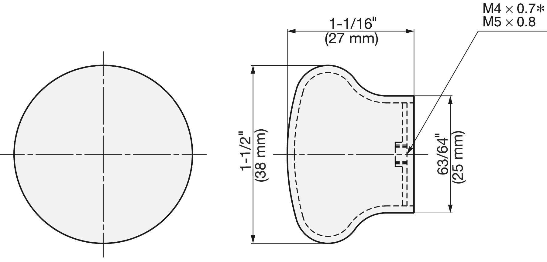 Bouton de meuble super léger en acier inoxydable SUS304, ⌀27 mm (1-1/16"), RSS-38M. Bouton de meuble exclusif en acier inoxydable super léger en acier inoxydable V2A, poli brillant, pour avion privé, camping-car, bateau, environnement humide, par Sugatsune / LAMP® (Japon) – Image 2