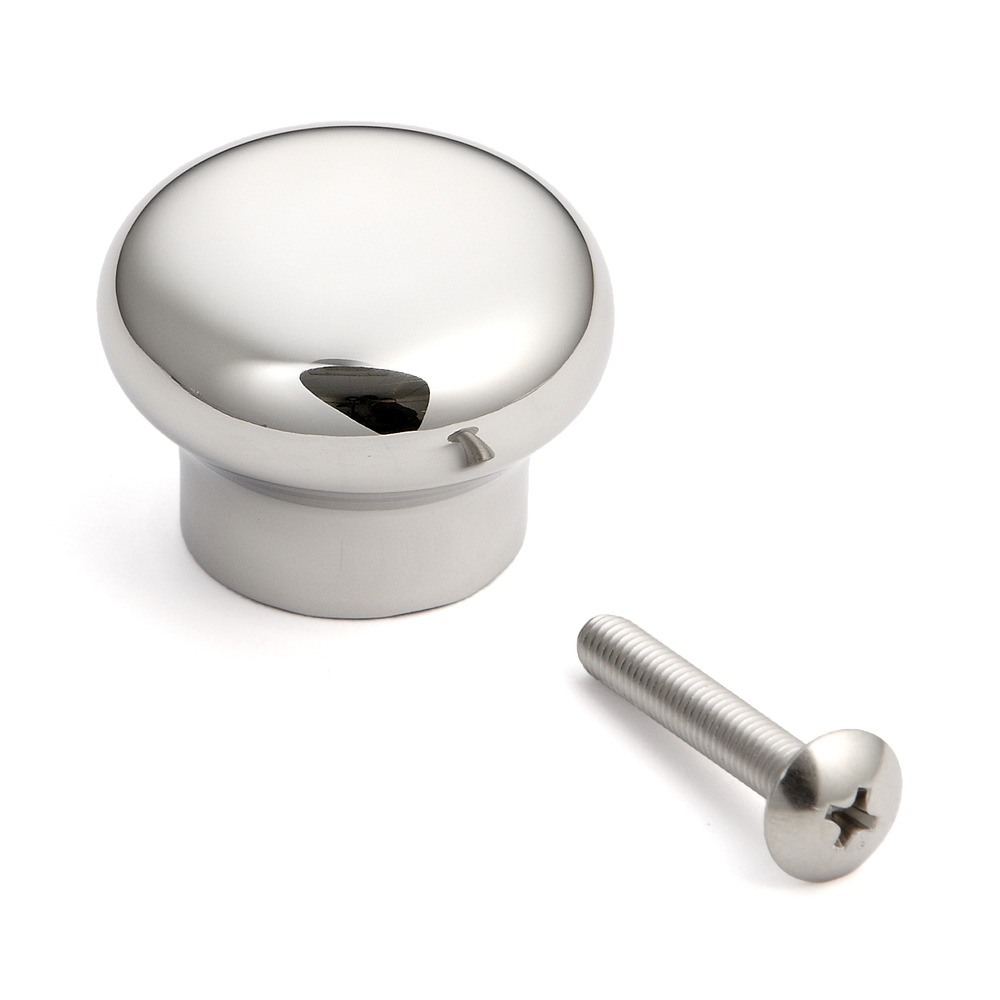 Superleichter Edelstahl-Möbelknopf SUS304 von Sugatsune, RSS-38M (27 mm), glänzend poliert. Produktbild