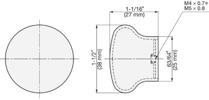 Bouton de meuble en acier inoxydable super léger SUS304, 27 mm (1.1 ») RSS-38S. Bouton de meuble exclusif en acier inoxydable super léger en acier inoxydable V2A, satin mat, pour avion privé, camping-car, bateau, environnement humide, par Sugatsune / – Image 2