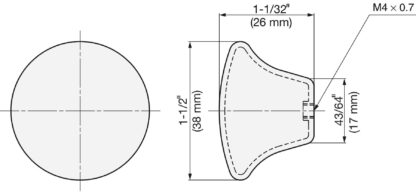 Bouton de meuble en acier inoxydable super léger SUS304, RS-38S de 38 mm (1,5 pouce). Bouton de meuble exclusif en acier inoxydable super léger en acier inoxydable V2A, satin mat, pour avion privé, camping-car, bateau, environnement humide de Sugatsune / – Image 2