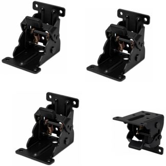 4 pièces Robuste raccord pliant pied de table, en acier, surface : noire, B205-KTL-BK. Attache de pied pliant pour tables basses, tables basses, pieds de table en bois et plus encore, Kojima (Japon)
