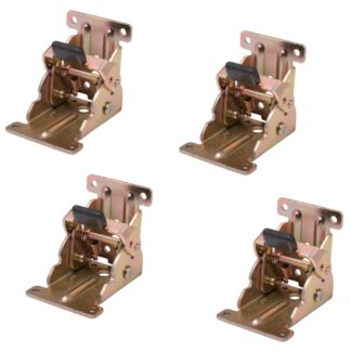 4 pièces Robuste raccord pliant de pied de table, en acier, surface : galvanisée, jaune, B205-KTL-BK. Attache pliante pour pieds de table basse, tables basses, pieds de table en bois et plus encore, par Kojima (Japon)