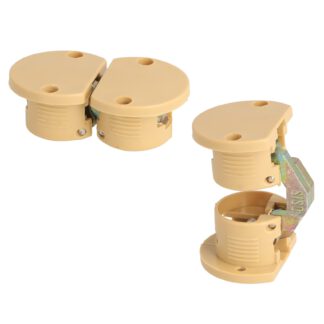 Charnière de table encastrée 2 pièces, 180°, en nylon robuste, surface : beige, 35 mm (1,4 »), 15.80.200-1.