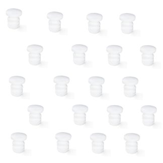 20 pièces de charnières de porte en plastique pour le perçage, surface: blanche, 8 mm (0,4 ») 9017415. Tampon de perceuse en plastique pour pousser dans les armoires de cuisine, les meubles, les tiroirs, les portes de meubles et bien plus encore, d’E