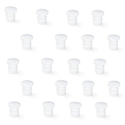 20 pièces de charnières de porte en plastique pour le perçage, surface: blanche, 8 mm (0,4 ») 9017415. Tampon de perceuse en plastique pour pousser dans les armoires de cuisine, les meubles, les tiroirs, les portes de meubles et bien plus encore, d’E