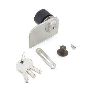 Serrure à levier, pour portes en verre, série Million Lock, à clé équivalente 1310GLW-SN-D, par Sugatsune / LAMP (Japon)