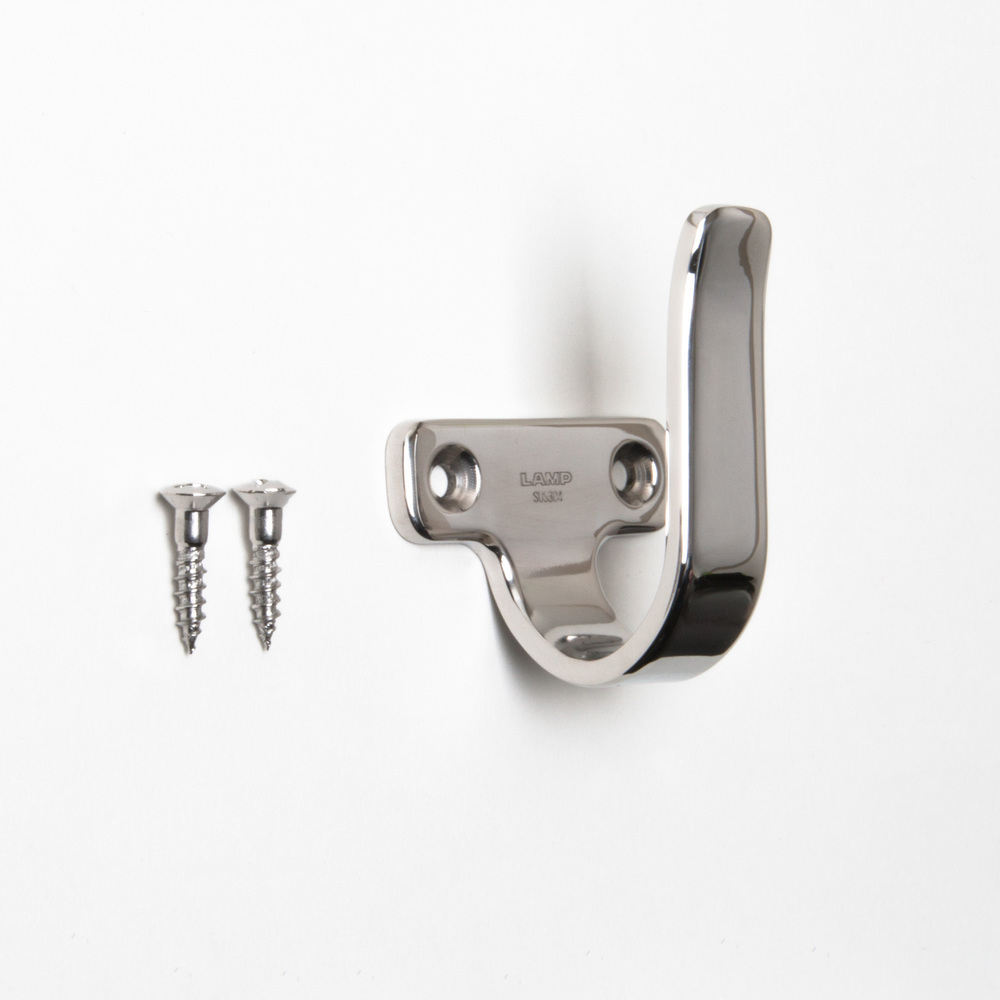 Crochet universel de haute qualité en acier inoxydable SUS304, surface : poli brillant, 60 mm (2,4 »), 5H-60M. Crochet à serviettes V2A pour salle de bain, piscine, construction navale, camping-car, espace extérieur, environnement humide et bien plus