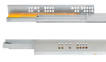 Glissières sous le plancher, capacité de charge : 30 kg (67 lb), 500 mm (19-11/16"), version : rallonge complète avec fermeture amortie, 3124505. Coulissants sous le plancher de haute qualité pour tiroirs en bois, tiroirs en bois, étagères en bois et bien plus encore, d’EMUCA – Image 5