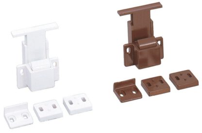 Poignée à mousqueton cachée, surface : blanche, AK-60WT et AK-C60WT. Poignée de boulon de sécurité pratique pour l’intérieur des yachts, les conversions de camping-cars, les meubles de caravane, les camping-cars et bien plus encore, par Sugatsune / LAMP® (Japon) – Image 2