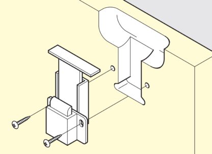Poignée à mousqueton cachée, surface : blanche, AK-60WT et AK-C60WT. Poignée de boulon de sécurité pratique pour l’intérieur des yachts, les conversions de camping-cars, les meubles de caravane, les camping-cars et bien plus encore, par Sugatsune / LAMP® (Japon) – Image 9