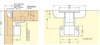 Poignée à mousqueton cachée, surface : blanche, AK-60WT et AK-C60WT. Poignée de boulon de sécurité pratique pour l’intérieur des yachts, les conversions de camping-cars, les meubles de caravane, les camping-cars et bien plus encore, par Sugatsune / LAMP® (Japon) – Image 6
