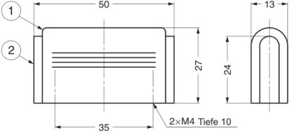 Poignée de meubles souple de haute qualité en alliage d’aluminium et en élastomère, surface: noir, 50 mm (2 »), FS-04-S. Poignée de porte élastique en aluminium et caoutchouc pour tiroir, porte de meuble, armoire de cuisine, armoire de bureau et bien – Image 2