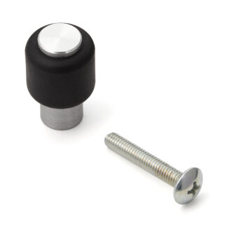 Poignée de bouton de meuble souple de haute qualité en alliage d’aluminium et en élastomère, finition: noir, 25 mm (1 »), FS-06-S. Poignée élastique en aluminium et caoutchouc pour tiroir, porte de meubles, armoire de cuisine et bien plus encore, par