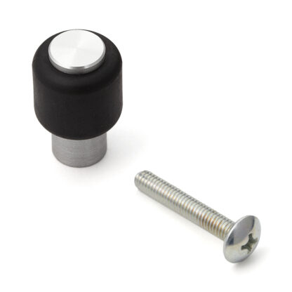 Poignée de bouton de meuble souple de haute qualité en alliage d’aluminium et en élastomère, finition: noir, 25 mm (1 »), FS-06-S. Poignée élastique en aluminium et caoutchouc pour tiroir, porte de meubles, armoire de cuisine et bien plus encore, par