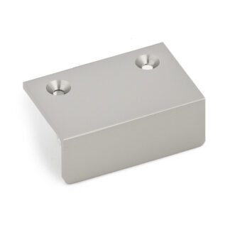 Poignée d’angle de haute qualité en laiton solide et robuste, nickelé, satiné mat, 46 mm (1,9 ») ANGU-A405. Poignée de meubles ANGU-A405 pour armoire de salon, mobilier de bureau, meubles de chambre, armoire de cuisine, par Sugatsune / LAMP® (Japon)