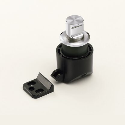 Fermeture à pression à deux L® avec fonction poignée, en acier inoxydable SUS316, ZL-2901. Bouton-poussoir solide et élégant de haute qualité en acier inoxydable V4A (SUS316) pour un design d’intérieur exclusif, par ZweiL® / Sugatsune (Japon)