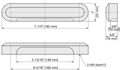 Bouton de meuble en acier inoxydable ZweiL®, 185 mm (7,3″) ZL-2503-160. Bouton de meuble en acier inoxydable V4A (SUS316) le plus fin pour un design intérieur exclusif et un mobilier de haute qualité par Sugatsune / LAMP® (Japon) – Image 2