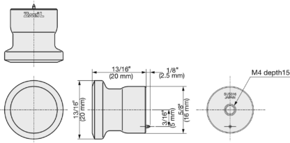 Bouton de meuble en acier inoxydable ZweiL®, 32 mm (1,3″) ZL-1906-36. Bouton de poignée de porte de haute qualité, solide et élégant pour portes en bois et portes en verre fabriqué à partir du meilleur acier inoxydable V4A (SUS316) pour un design intérieur exclusif et des installations de haute qualité de Sugatsune / LAMP® (Japon) – Image 2