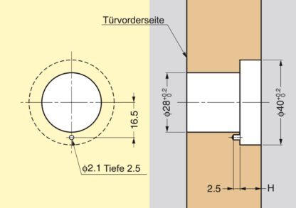 Bouton de meuble à tête fraisée en acier inoxydable ZweiL® 32mm (1.3″) ZL-1908. Bouton-poussoir de haute qualité, solide et élégant en acier inoxydable V4A (SUS316) le plus fin pour un design intérieur exclusif et des installations de haute qualité de Sugatsune / LAMP® (Japon) – Image 3